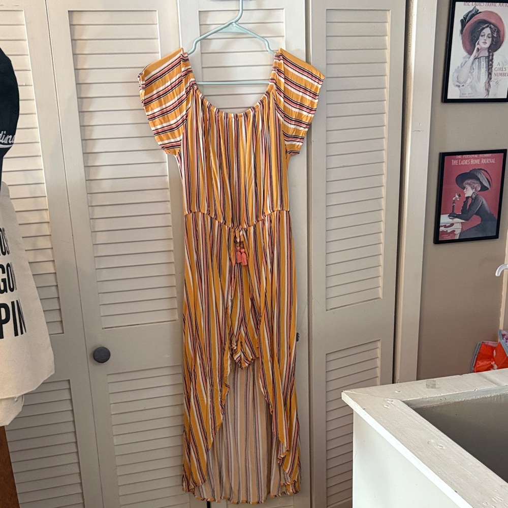 Art Class Striped Yellow and Purple Kids Dress